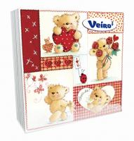 Трехслойные салфетки VEIRO (Медвежата)